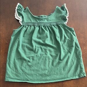 Janie and Jack Girls Green Ruffle Sleeve Top 10